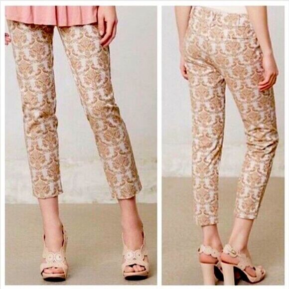 ANTHROPOLOGIE CHARLIE BROCADE ANKLE PANTS - Picture 3 of 10